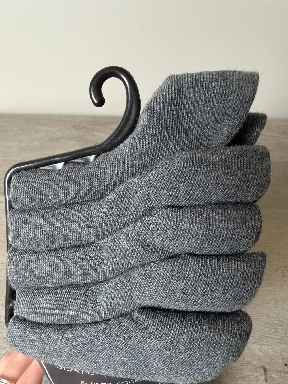 Slate & Stone Men's Heather Grey 5-Pack Crew Socks